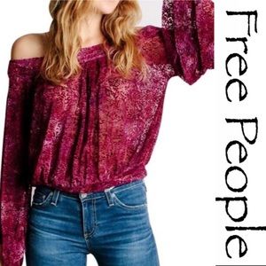 FREE PEOPLE Gingerberry Velvet Burnout Top size S